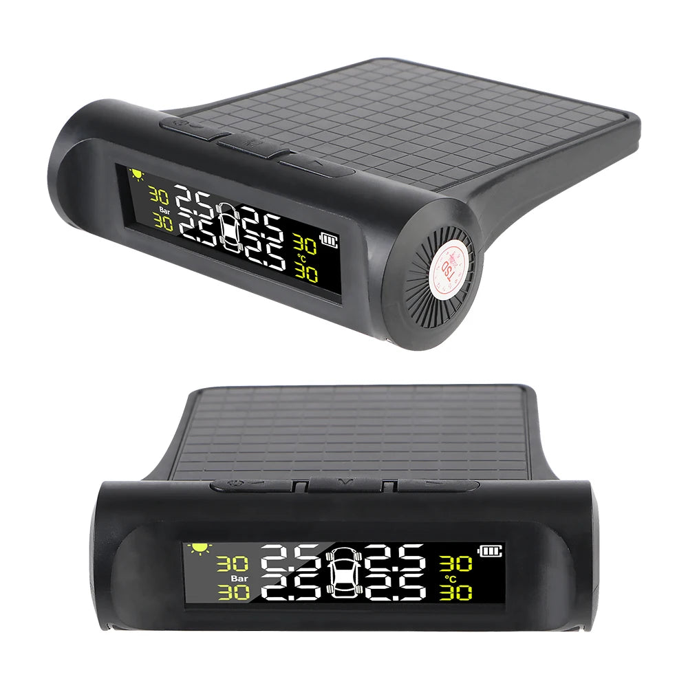 Solar Car RV Truck TPMS Tire Pressure Monitoring System With 4/6 External Sensors Wireless 180° Adjustable Bracket Waterproof