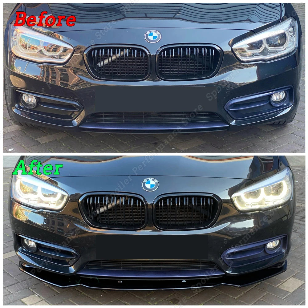 For BMW F20 F21 116i 118i 120i Car Front Bumper Lip Body Kit Spoiler Splitter PP Bumper Canard Lip Splitter 1 Series 2011-2019