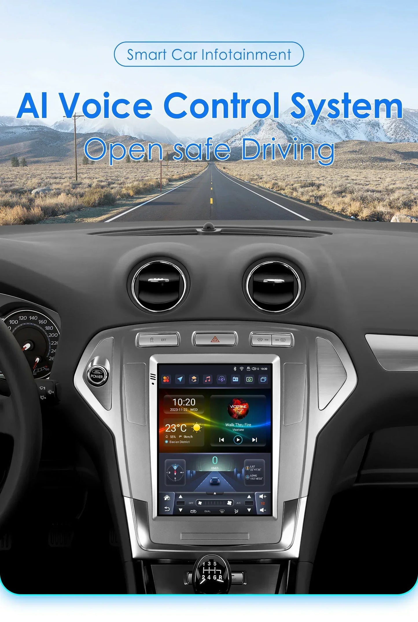 Android 13 Wireless Carplay GPS for Ford Mondeo MK4 Galaxy 2007 - 2010 9.7" Car Multimedia Player 4G DSP BT RDS 2 Din Stereo SWC
