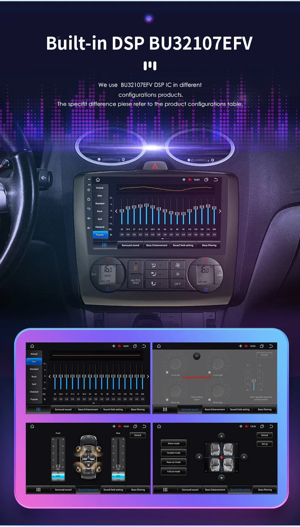 9" Android Wireless Carplay for Ford Focus 2 Mk2 2004 -2011 Exi AT Car Radio Multimedia Video Player Stereo BT GPS 4G RDS NO CAN