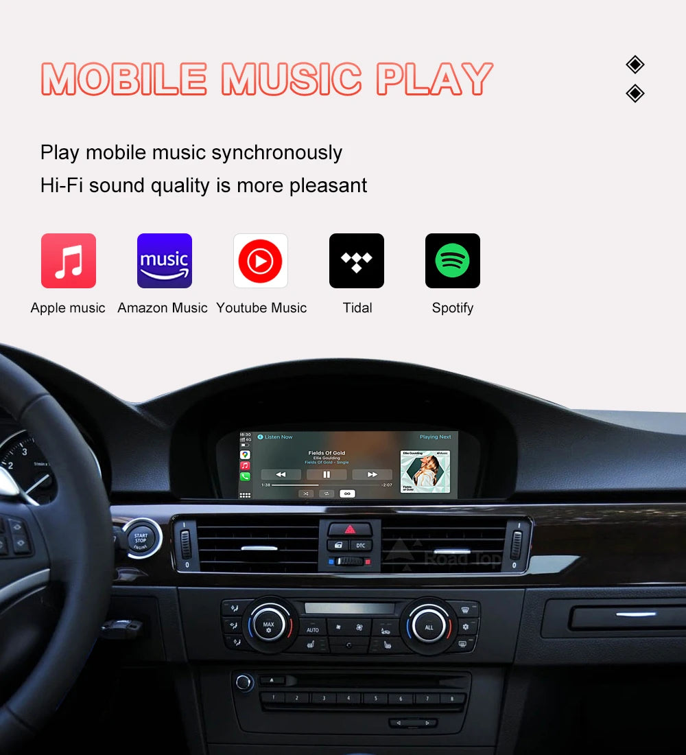 8.8"1920*720 Wireless CarPlay Android Auto Car Multimedia Display for BMW 3 Series E90 E91 E92 E93 5 Series E60 E61 Touch Screen