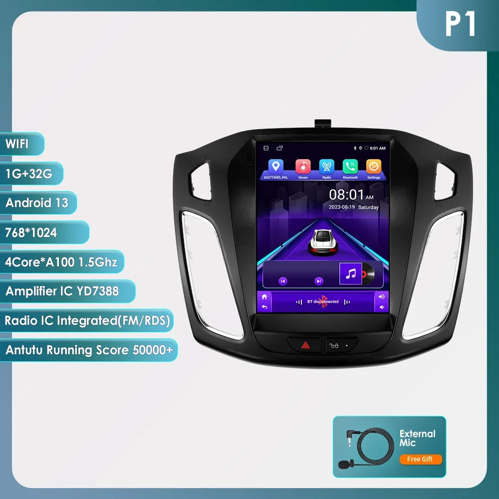 Android 13 Wireless Carplay GPS Stereo for Ford Focus 3 MK 3 2011-2019 2 Din 9.7" Car Radio Multimedia Player 4G Touch Screen BT
