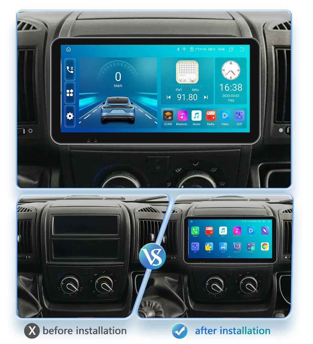 10.33" Car Intelligent System Android for Fiat Ducato 3 Citroen Jumper Peugeot Boxer 2 2006-2022 Radio Multimedia GPS Carplay 4G
