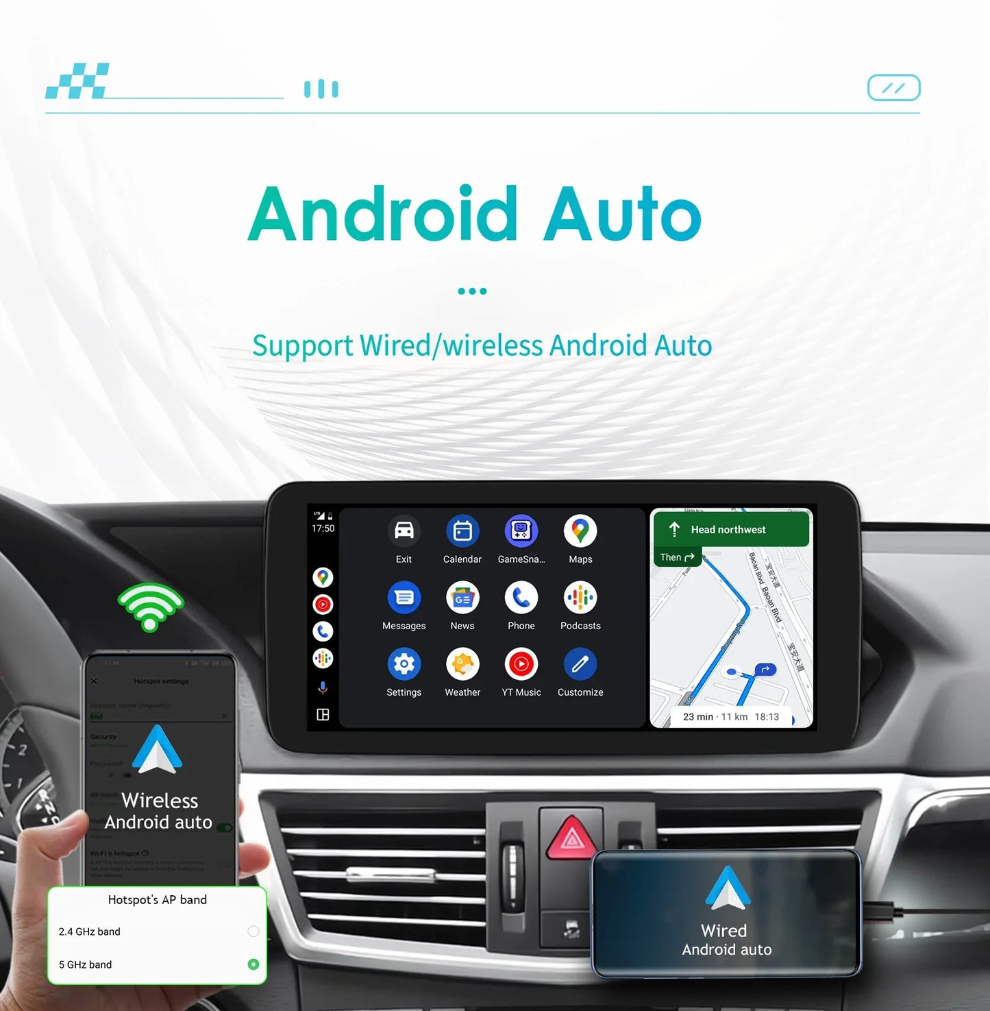10.25" QLED for Mercedes Benz E-Class W212 E200 E230 E260 E300 S212 2009-2012 NTG 4.0 Carplay Android Car Multimedia Player DSP