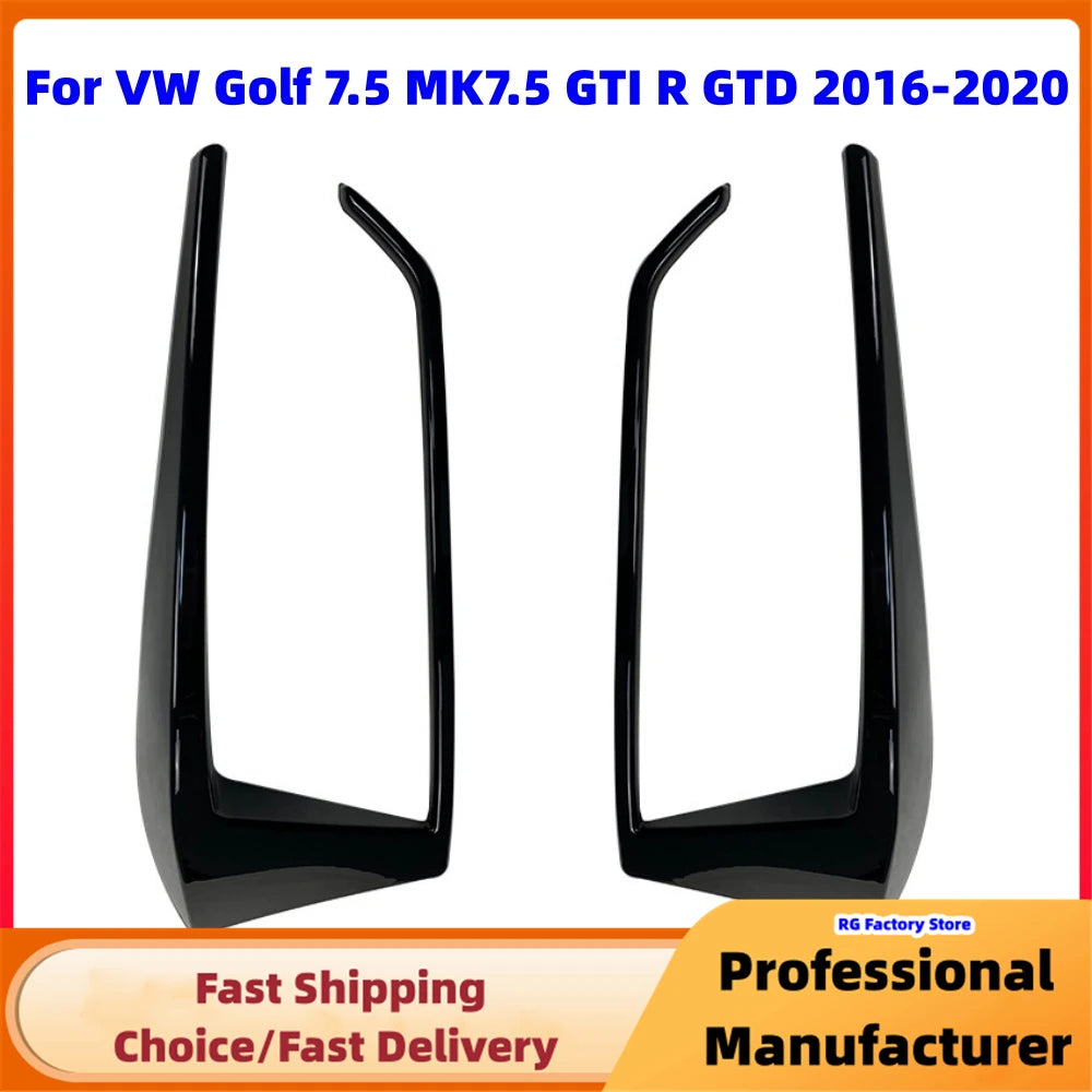 1Pair Rear Bumper Splitter Canard For VW Golf 7 7.5 MK7 MK7.5 GTI R GTD R400 2012-2020 Rear Tail Lamp Spoiler Brake Lamp Trim