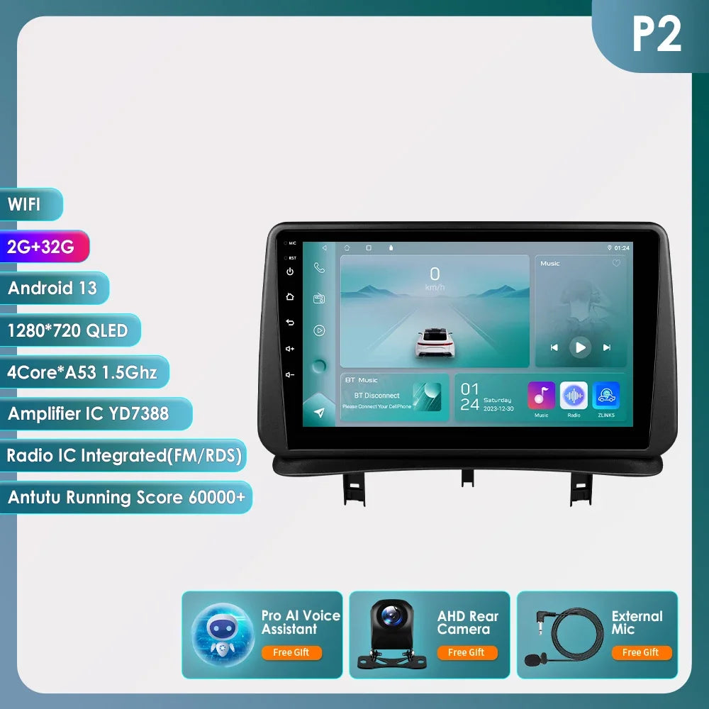9" Wireless Carplay Radios Android Auto for Renault CLIO 3 2005 - 2014 Car Multimedia Video Player GPS Navi BT Stereo RDS 4G DSP
