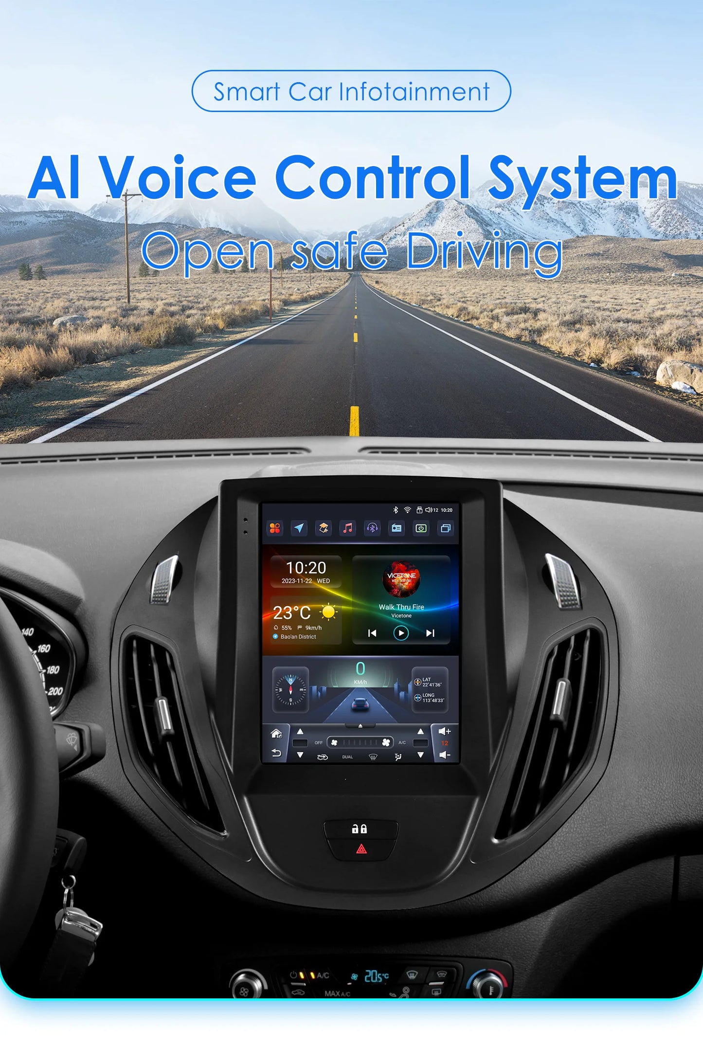 9.7Inch Radio Car Multimedia for Ford B-Max 2012-2018 Transit/ Tourneo Courier 2013-2021 Transit/ Tourneo (High Configuration)