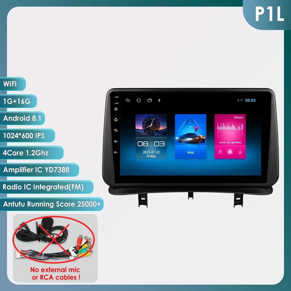 9" Wireless Carplay Radios Android Auto for Renault CLIO 3 2005 - 2014 Car Multimedia Video Player GPS Navi BT Stereo RDS 4G DSP