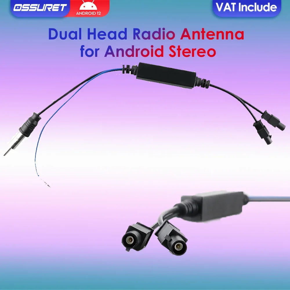 Aftermarket Radio Aerial Adaptor Cable Y-Antenna Adaptor Double Fakra Plug Cable for Audi VW Skoda Seat Car Multimedia Player