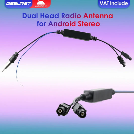 Aftermarket Radio Aerial Adaptor Cable Y-Antenna Adaptor Double Fakra Plug Cable for Audi VW Skoda Seat Car Multimedia Player