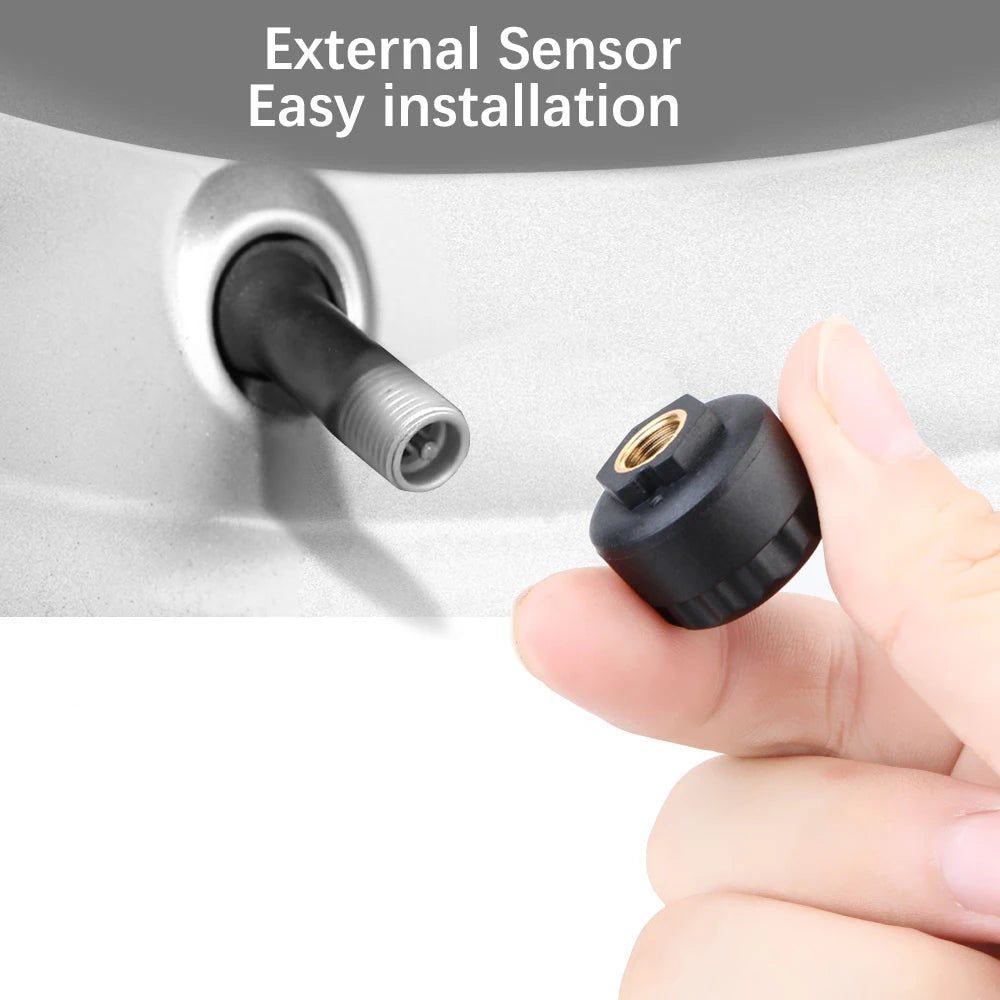 Solar Car RV Truck TPMS Tire Pressure Monitoring System With 4/6 External Sensors Wireless 180° Adjustable Bracket Waterproof
