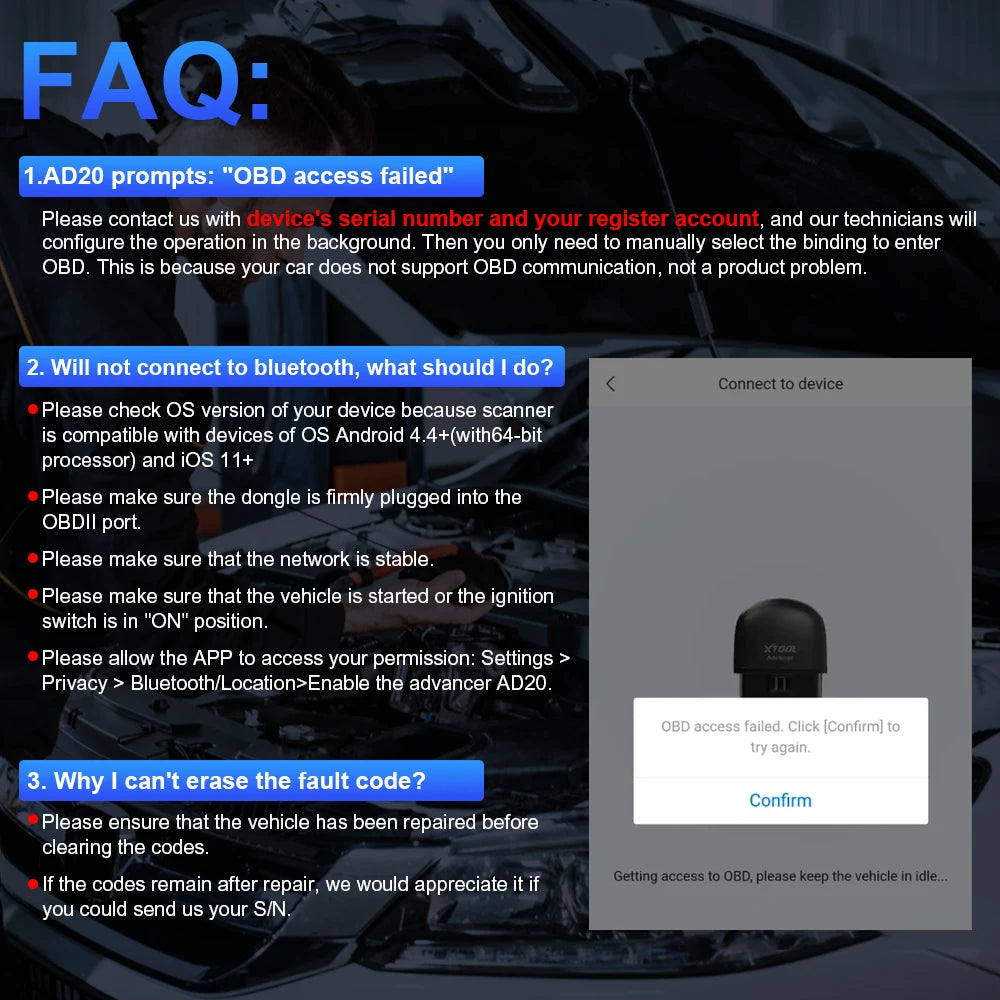 XTOOL AD20Pro Obd2 Scanner Car All System Scan Obd 2 System Diagnostic Tool OBD2 Bluetooth Scanner Code PK ELM327