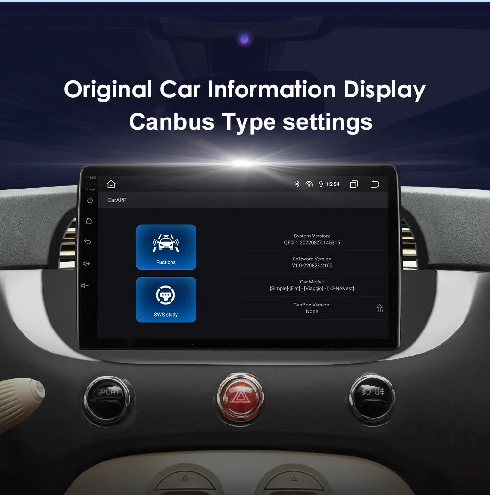 8 Core Android 13 Auto Car Radio Carplay for FIAT 500 2007-2014 Multimedia Video Player Stereo GPS Navi BT SWC RDS DSP 4G NO DVD