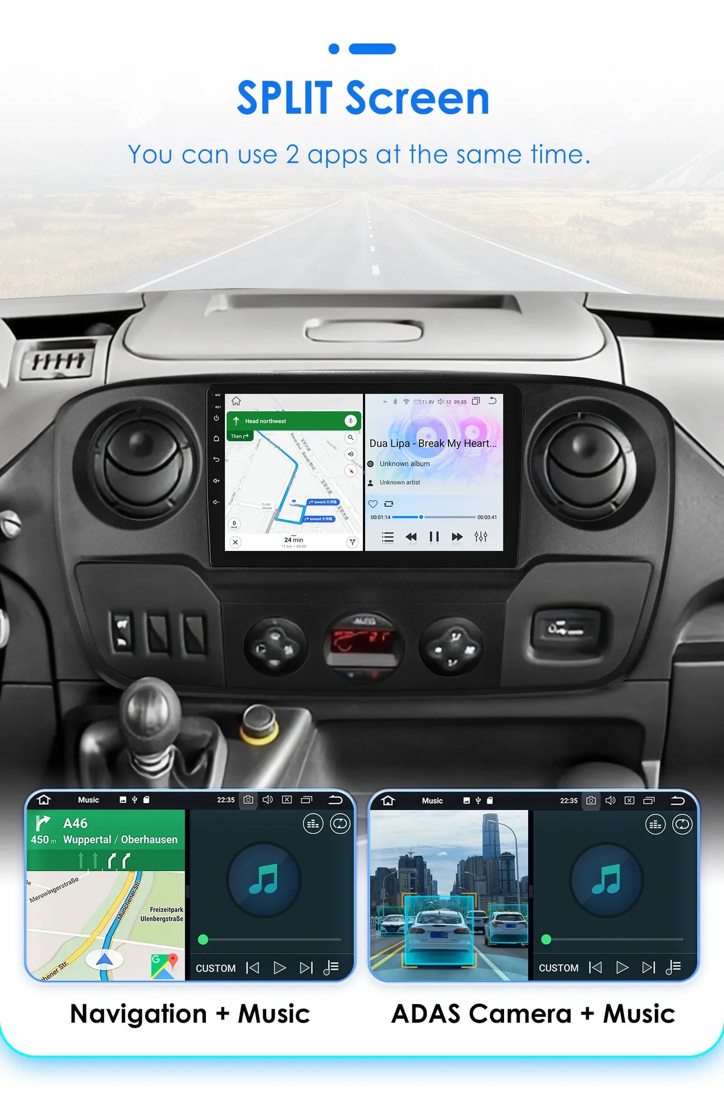 Car Multimedia Player Navigation Radio for Nissan NV400 2010-2019 for Opel Movano 2010-2019 for Renault Master lll 3 2011-2021