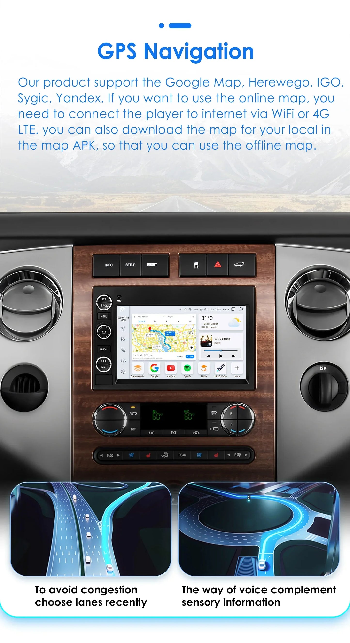 Android 14 7" Smart Car Systems 2 Din Wireless Carplay Android Auto for Universal Stereo Multimedia Player Navigation Head Unit